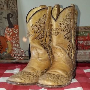 Girls Corral Floral Embroidered Boots